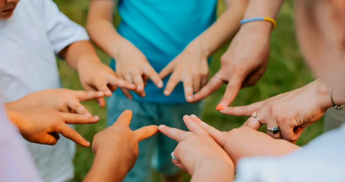 Children sharing a joyful moment together in a loving foster home